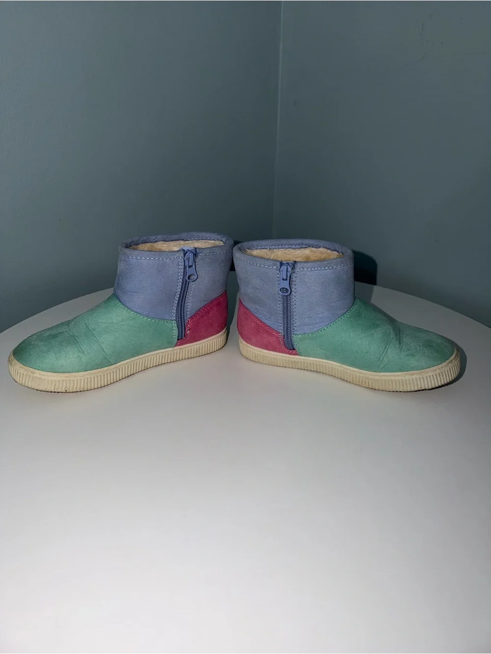 Cat & Jack Colorblock Kids Ankle Boots in Mint, Lavender & Pink